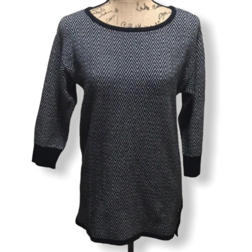 {The Limited} Zig Zag Birds Eye Sweater Tunic